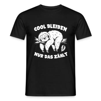 Lustiges Faultier cool bleiben - Männer T-Shirt - Schwarz - Vorne - AI Model Male 178 light (178cm)