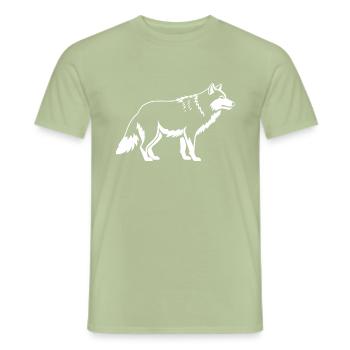 wolf - Men's T-Shirt - sage - Front - AI Model Male 178 light (178cm)