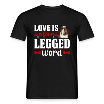 Shih Tzu Dear Four-legged Word Funny - Men's T-Shirt - black - Front - AI Model Male 178 light (178cm)