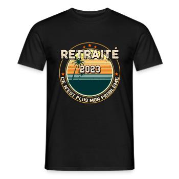 Retraité 2023 Humour Homme Citation Collègue - T-shirt homme - noir - Devant - AI Model Male 178 light (178cm)