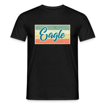 Eagle Shirt im Retro Look – Frei wie der Wind - Männer T-Shirt - Schwarz - Vorne - AI Model Male 178 light (178cm)