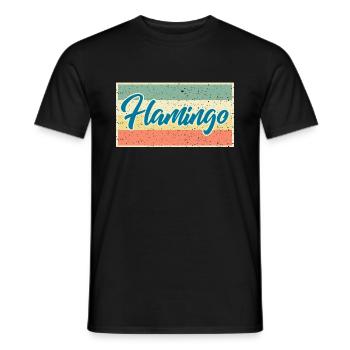 Flamingo Retro Shirt – Elegant & Tropical - Men's T-Shirt - black - Front - AI Model Male 178 light (178cm)