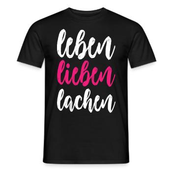 leben lieben lachen - Männer T-Shirt - Schwarz - Vorne - AI Model Male 178 light (178cm)