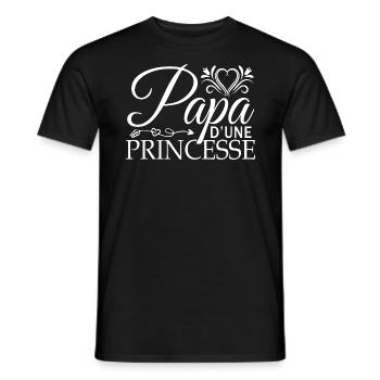 Papa fête des pères cadeau pour mon père fille - T-shirt homme - noir - Devant - AI Model Male 178 light (178cm)