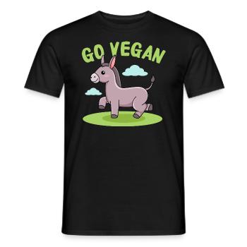 Design d’âne pour les fiers végétaliens - T-shirt homme - noir - Devant - AI Model Male 178 light (178cm)
