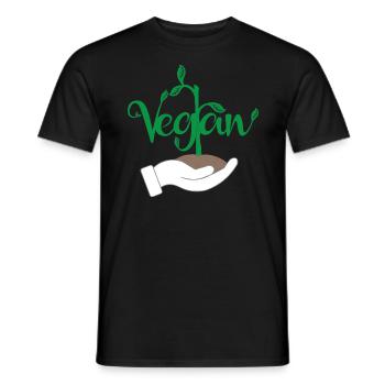 Veganes Pflanzendesign für stolze Veganer - Männer T-Shirt - Schwarz - Vorne - AI Model Male 178 light (178cm)