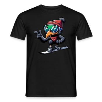Emu Snowboarder Winter Adventure - Men's T-Shirt - black - Front - AI Model Male 178 light (178cm)