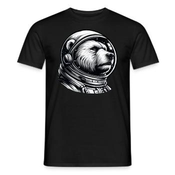 Bear, Astronaut, Space, Space - Men's T-Shirt - black - Front - AI Model Male 178 light (178cm)