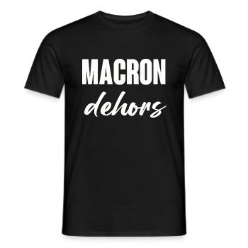 Macron raus - Männer T-Shirt - Schwarz - Vorne - AI Model Male 178 light (178cm)
