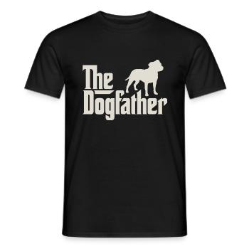 The Dogfather - Staffordshire Bull Terrier - Men's T-Shirt - black - Front - AI Model Male 178 light (178cm)