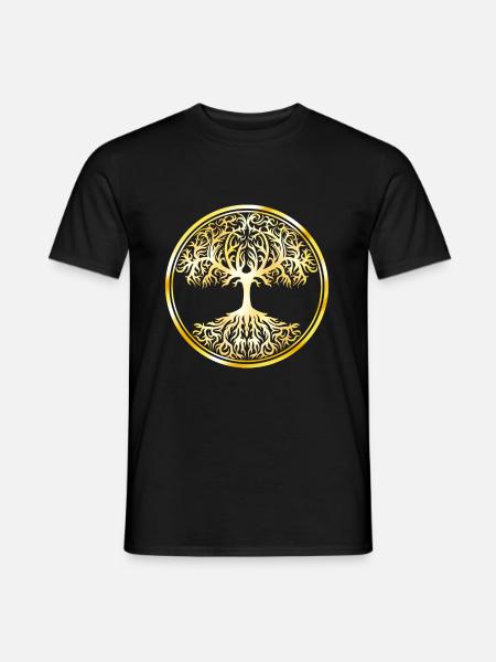 Keltisch Baum Lebensbaum Wikinger Natur Geschenk - Männer T-Shirt - Schwarz