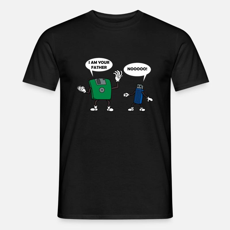 Computer technology floppy disk USB stick gift - Men’s T-shirt - black