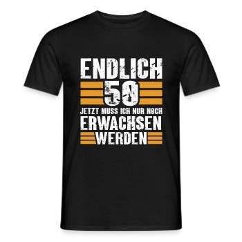 Endlich 50 Jahre Spruch 50 Geburtstag lustig - Männer T-Shirt - Schwarz - Vorne - AI Model Male 178 light (178cm)