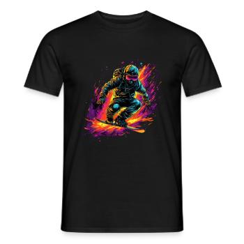 Snowboard - Männer T-Shirt - Schwarz - Vorne - AI Model Male 178 light (178cm)