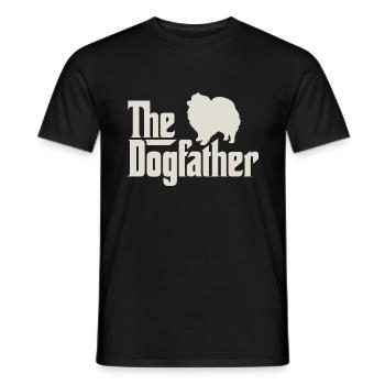 Le Dogfather - Spitz Poméranie Poméranie - T-shirt homme - noir - Devant - AI Model Male 178 light (178cm)