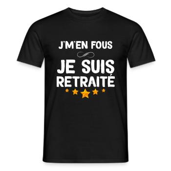 Je M'en Fous Je suis retraité FIni Le Boulot - T-shirt homme - noir - Devant - AI Model Male 178 light (178cm)