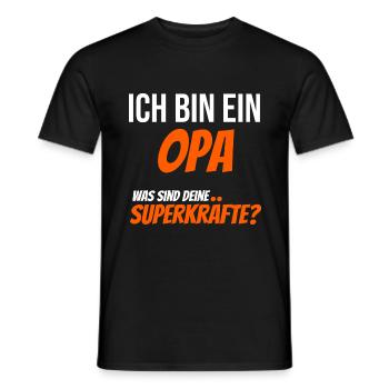 Ich bin ein Opa. Was sind deine Superkräfte? - Männer T-Shirt - Schwarz - Vorne - AI Model Male 178 light (178cm)