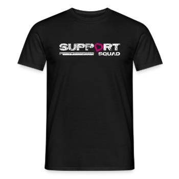 Support squad. Breast cancer awareness. - Men's T-Shirt - black - Front - AI Model Male 178 light (178cm)
