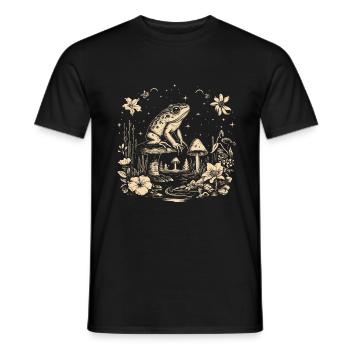 Frog Cottagecore Moon - Men's T-Shirt - black - Front - AI Model Male 178 light (178cm)