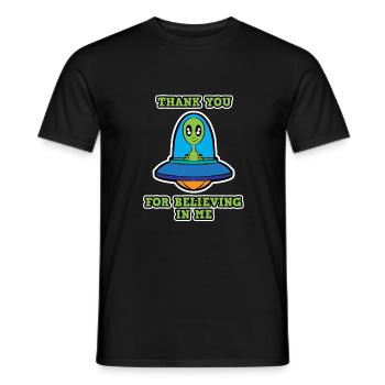 Thank you Believer UFO Alien Women Men Kids - Men's T-Shirt - black - Front - AI Model Male 178 light (178cm)