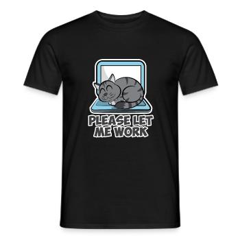 Katze Laptop Computer Let me work Damen Herren - Männer T-Shirt - Schwarz - Vorne - AI Model Male 178 light (178cm)