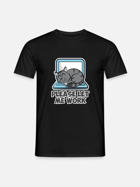 Chat Ordinateur Ordinateur Let me work Dames Hommes - T-shirt homme - noir