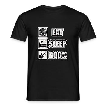 Music Rock & Roll Skull Guitar Ladies Mens - Men's T-Shirt - black - Front - AI Model Male 178 light (178cm)