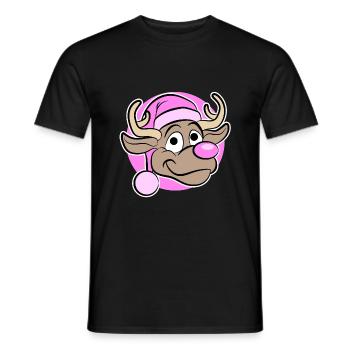 Weihnachten in Pink - Rentier in Pink - Männer T-Shirt - Schwarz - Vorne - AI Model Male 178 light (178cm)