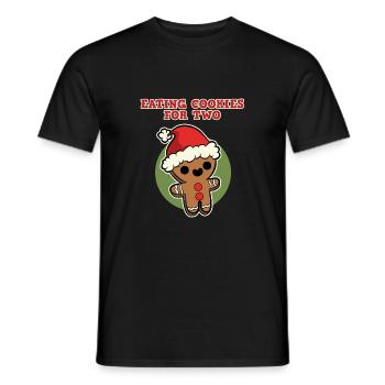Noël pour les femmes enceintes, manger des biscuits pour deux - T-shirt homme - noir - Devant - AI Model Male 178 light (178cm)