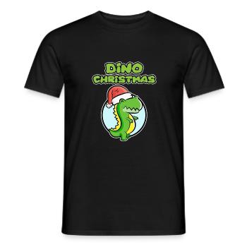 Chemise Dinosaure pour Noël - Dino Christmas - T-shirt homme - noir - Devant - AI Model Male 178 light (178cm)