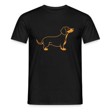 dachshund - Men's T-Shirt - black - Front - AI Model Male 178 light (178cm)