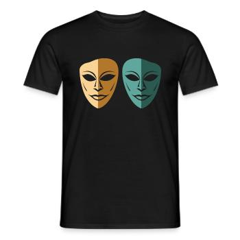 Theater-Masken - Männer T-Shirt - Schwarz - Vorne - AI Model Male 178 light (178cm)