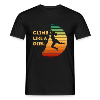 Climb Like A Girl | Girl Rock Climbing - Men's T-Shirt - black - Front - AI Model Male 178 light (178cm)