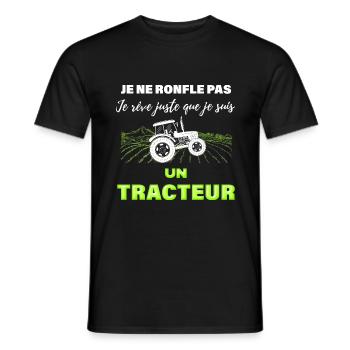 Mon Tracteur Ronfleur Cadeau Homme Agricole - T-shirt homme - noir - Devant - AI Model Male 178 light (178cm)