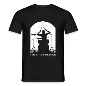 Schlagzeug Geschenk Schlagzeugspieler Percussion - Männer T-Shirt - Schwarz - Vorne - AI Model Male 178 light (178cm)