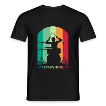 Drums Gift Drummer Percussion - Men's T-Shirt - black - Front - AI Model Male 178 light (178cm)