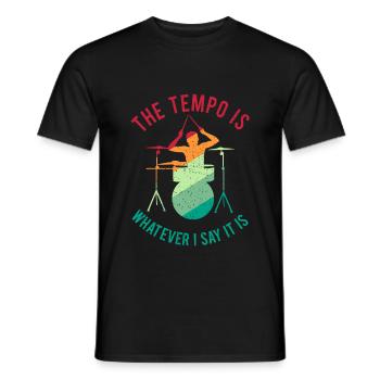 Drums Gift Drummer Percussion - Men's T-Shirt - black - Front - AI Model Male 178 light (178cm)