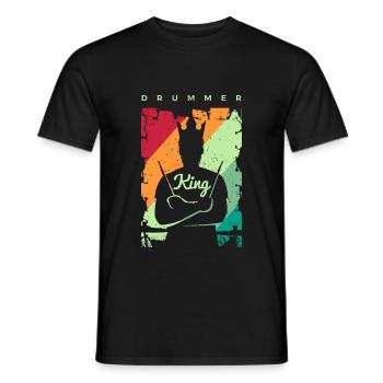 Schlagzeug Geschenk Schlagzeugspieler Percussion - Männer T-Shirt - Schwarz - Vorne - AI Model Male 178 light (178cm)