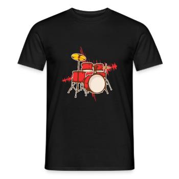 Schlagzeug Geschenk Schlagzeugspieler Percussion - Männer T-Shirt - Schwarz - Vorne - AI Model Male 178 light (178cm)