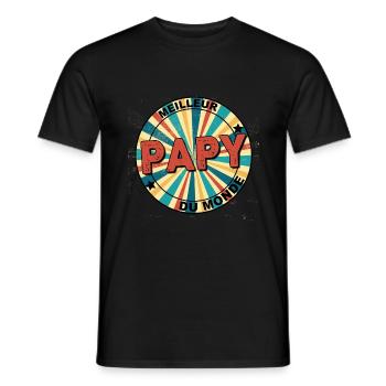 Meilleur papy du monde - T-shirt homme - noir - Devant - AI Model Male 178 light (178cm)