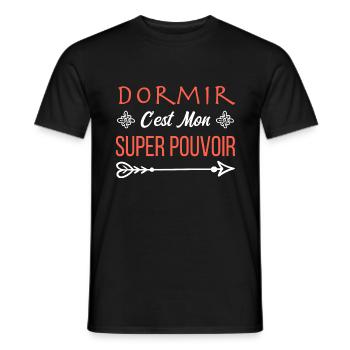 Dormir C'est Mon Super-Pouvoir - T-shirt homme - noir - Devant - AI Model Male 178 light (178cm)