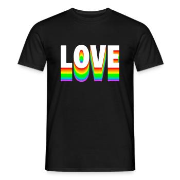 Love Text Regenbogen - Männer T-Shirt - Schwarz - Vorne - AI Model Male 178 light (178cm)