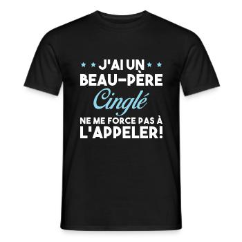 Beau Père Cinglé - T-shirt homme - noir - Devant - AI Model Male 178 light (178cm)