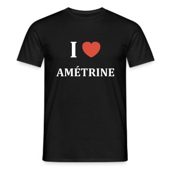 I love Amétrine - T-shirt homme - noir - Devant - AI Model Male 178 light (178cm)