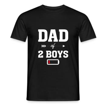 Dad of 2 Boys Fathers Day - Men's T-Shirt - black - Front - AI Model Male 178 light (178cm)
