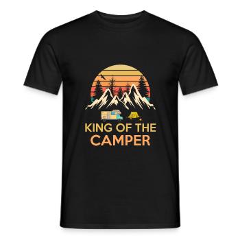 Roi du campeur drôle camping car - T-shirt homme - noir - Devant - AI Model Male 178 light (178cm)
