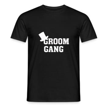 Groom gang Bachelor Party - Men's T-Shirt - black - Front - AI Model Male 178 light (178cm)
