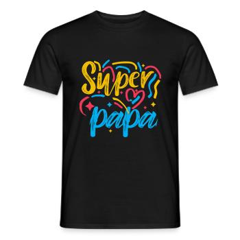 Super papa Le Meilleur De Tous C'est Mon Papa - T-shirt homme - noir - Devant - AI Model Male 178 light (178cm)