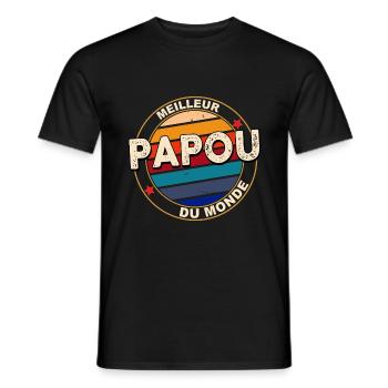 Meilleur Papou Du monde Cadeau Fête - T-shirt homme - noir - Devant - AI Model Male 178 light (178cm)