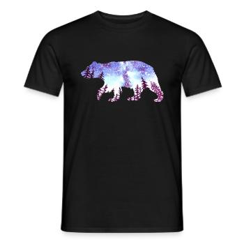 Ours Ciel nocturne Forêt - T-shirt homme - noir - Devant - AI Model Male 178 light (178cm)